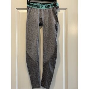 Gymshark Flex Leggings Womens 26 Gray Stretch Sweat Wicking Athletic Workout
